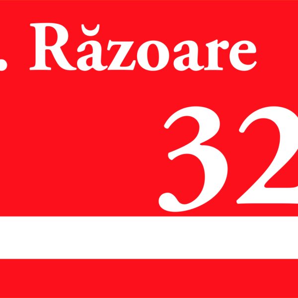 numar de casa personalizat rosu