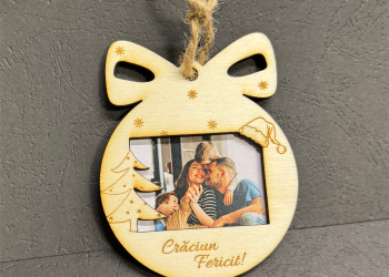 Set 10 Globuri din lemn personalizat cu poză