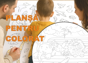 ARCA LUI NOE – Planșă pentru colorat 120×60 cm – educativă și distractivă pentru copii