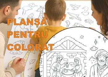 CRĂCIUN – Planșă pentru colorat 200×60 cm – educativă și distractivă pentru copii