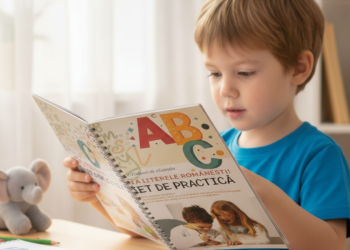 Caiet de practică A5 pentru literele alfabetului românesc – învață prin joacă!