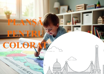 PARIS – Planșă pentru colorat 200×60 cm – educativă și distractivă pentru copii